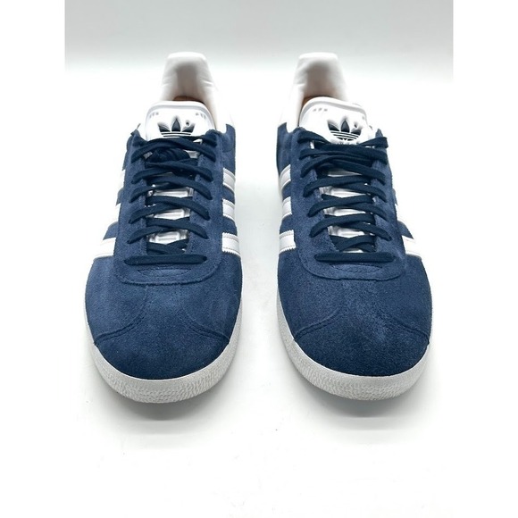 Adidas Gazelle Navy White Suede Sneakers Men Size 9 Classic Casual Shoes - Picture 2 of 9